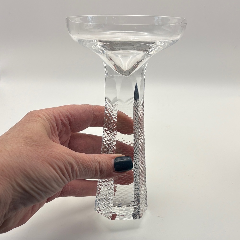 Pr of VTG Ceska Crystal Hexagon Stem Cocktail Glasses - Picture 3 of 6